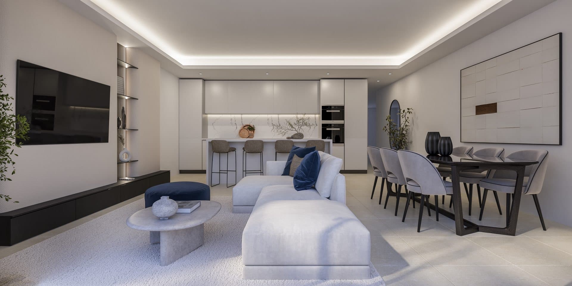 Acabamentos e design de interiores de alta gama