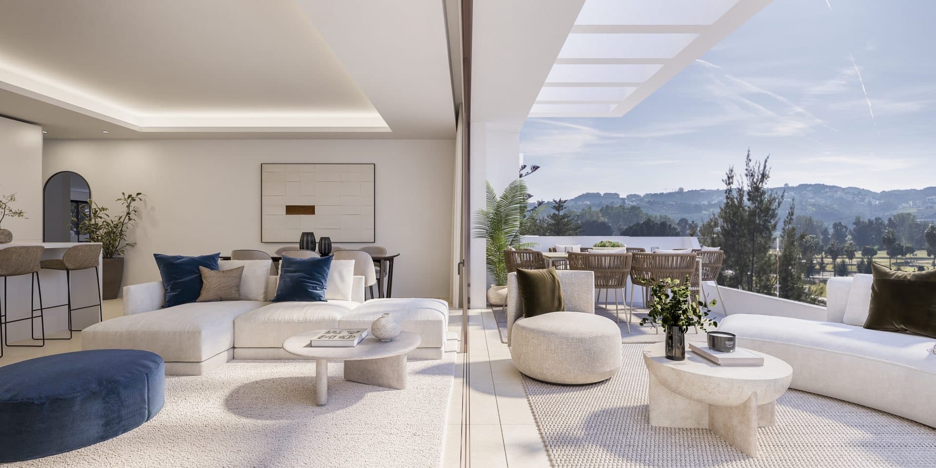 Salón abierto a la terraza